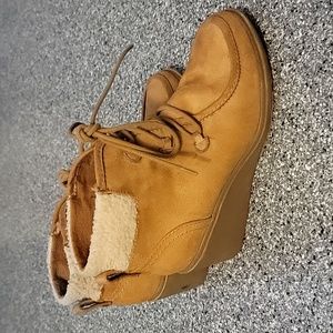 Tan Wedge Bootie Size 9